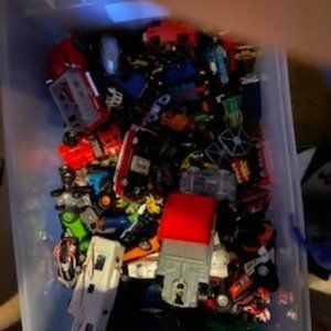 toys cars/ trucks (ramdomized and hot wheels) and hot wheels tracks BOTH ARE ADD